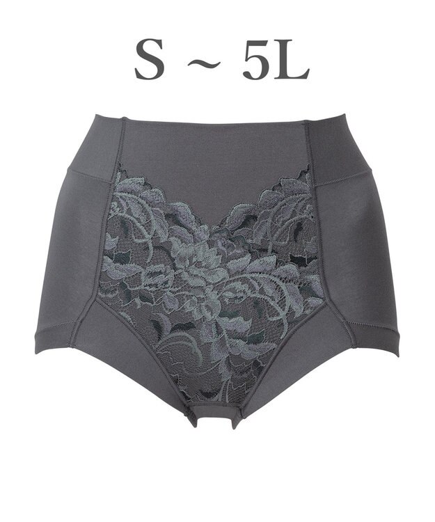 BRADELIS New York 【BRADELIS NewYork peace】　細みえ快適綿混ショーツ25 補正下着 深め ハイウエスト お腹スッキリ ロイヤルグレー