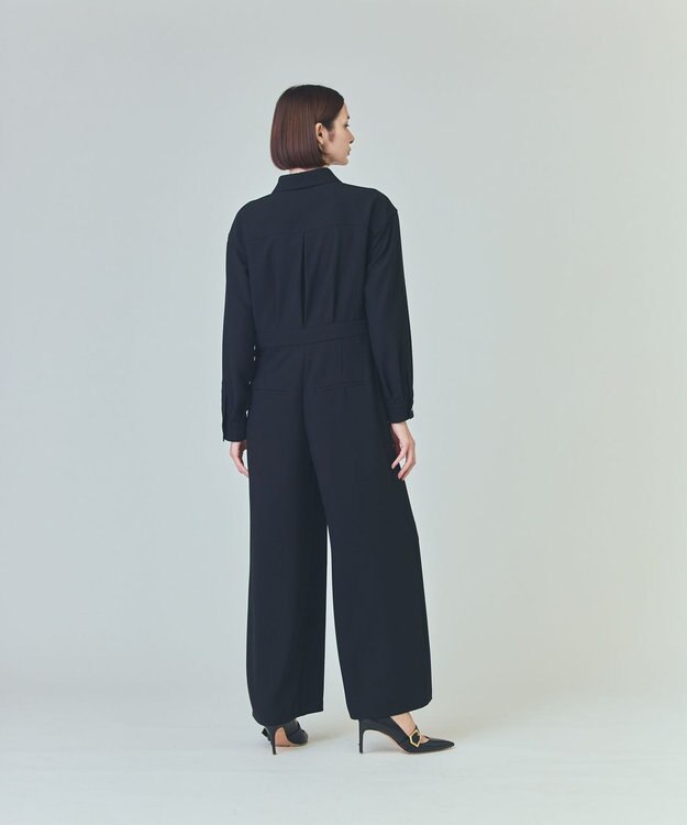 GRACE CONTINENTAL バックサテンオールインワン ブラック