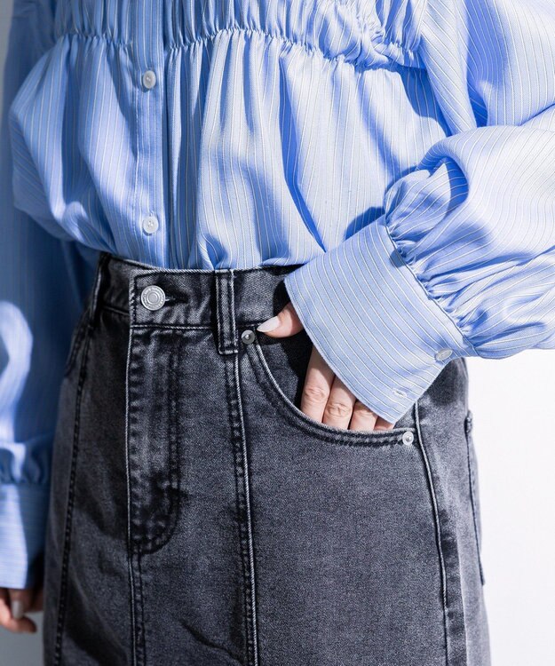 Green Parks イージーデニムマーメイドスカート Black