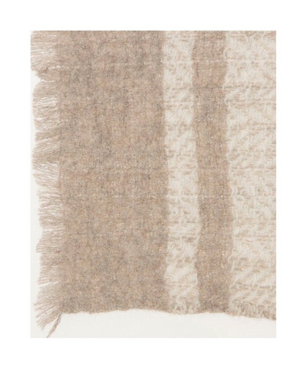 UNBILLION カシュネ cache nez / カシミヤボーダー縮絨マフラー ブラウン