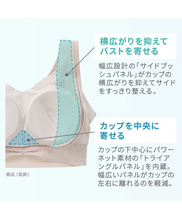 BRADELIS New York 【Yukine inc. 】ゆきねえモアソフト快適ホールドブラ24  接触冷感 ノンワイヤーでラクに補正 ブラジャー YH124201 クリームベージュ