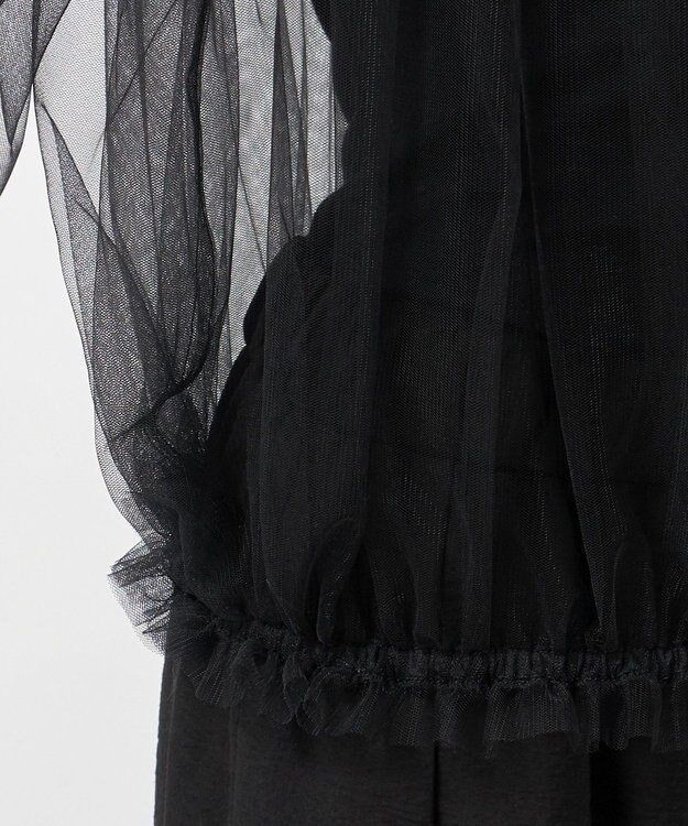 23区 S 【GOLD LABEL】チュール ギャザーブラウス ブラック系