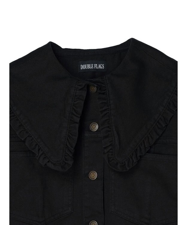 Green Parks ・Ｄｏｕｂｌｅ　Ｆｌａｇｓ　フリルカラージャケット Black