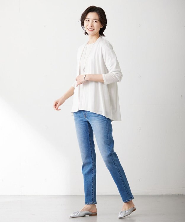 J.PRESS LADIES オーバルドロップ ネックレス シルバー系