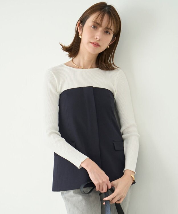 UNFILO L 【洗える/ストレッチ】イージーチノビスチェ ネイビー