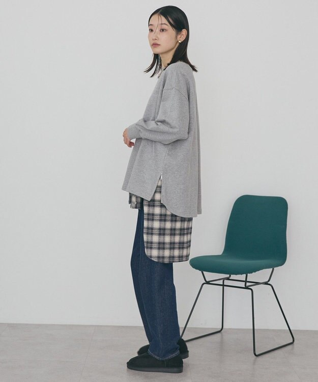 AMERICAN HOLIC サイドZIPスウェットプルオーバー Gray Mixture