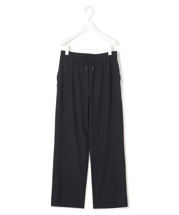 ICB L 【接触冷感・UVカット・速乾・洗える】マットスキューバ セミワイドパンツ ブラック系