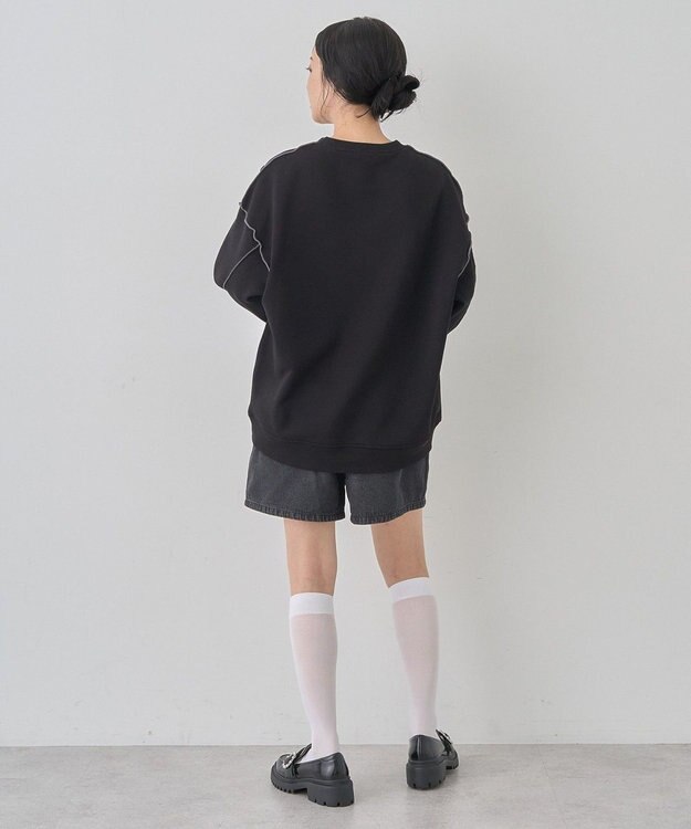 earth music&ecology 配色ルーズチュニック Black