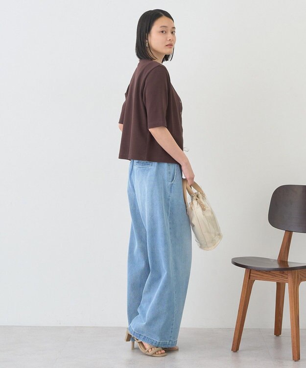 AMERICAN HOLIC 【マルチ機能】リブ半袖カーディガン Brown