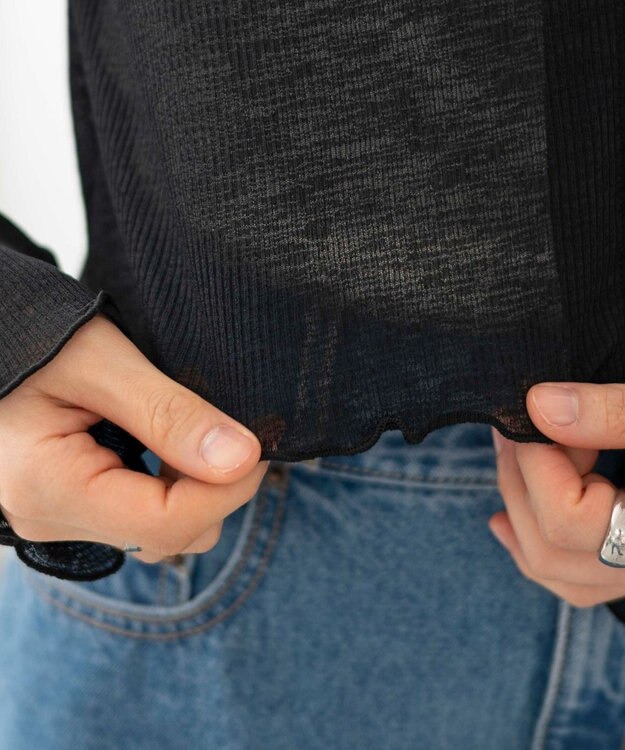 WEGO 【紫外線対策】シアーカーディガン ブラック