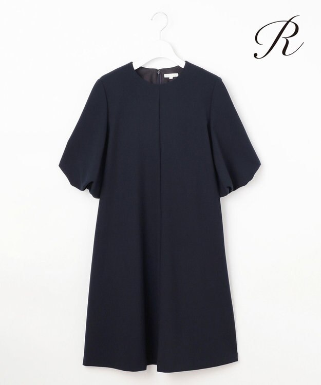 23区 S 【R(アール)】ダブルクロス 袖ボリューム ワンピース ネイビー系
