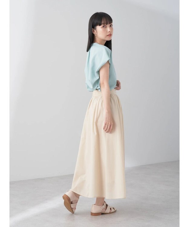 earth music&ecology タックデザインブラウス Green