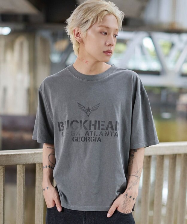 WEGO 【ユニセックス着用ITEM/MLサイズ展開】ステンシルロゴグラフィックT（SS） ブラック