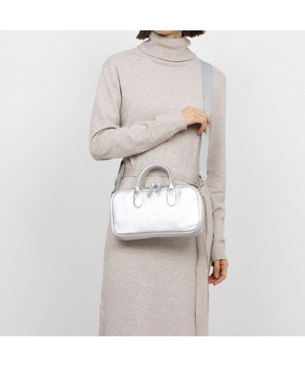 UNBILLION ペルケ perche / 牛革ランドスケープ2wayショルダーバッグ シルバー