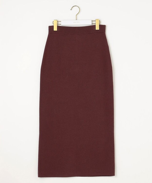 ANY SIS 【洗える・セットアップ可】アンチピリング総針ニット スカート ブラウン