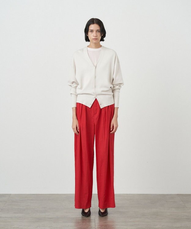 ATON 50/2 NATURAL DYED ORGANIC | Vネックカーディガン WARM WHITE