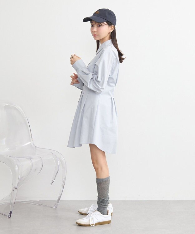 earth music&ecology ウエストタックシャツミニワンピース Sax