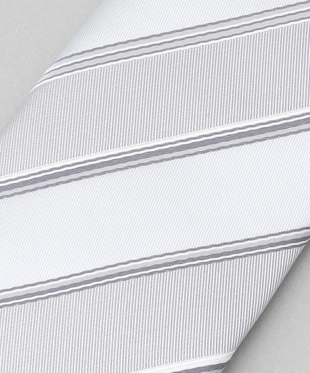 GOTAIRIKU 【WEAR BLACK】フォーマル用_ストライプ ネクタイ アイボリー系1