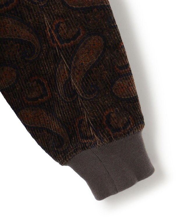 J.PRESS MEN ペイズリープリント コーデュロイ ゴルフジャケット ダークブラウン系