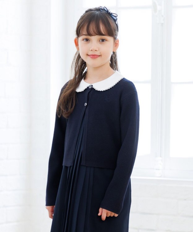 組曲 KIDS 【110-140㎝】クラシカルニット ジャケット ネイビー