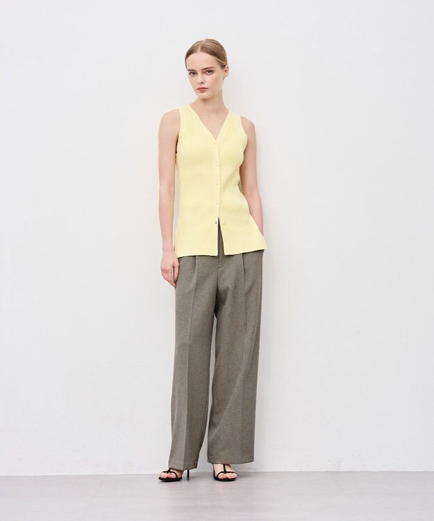 uncrave リブニット 2WAYタンクトップ イエロー