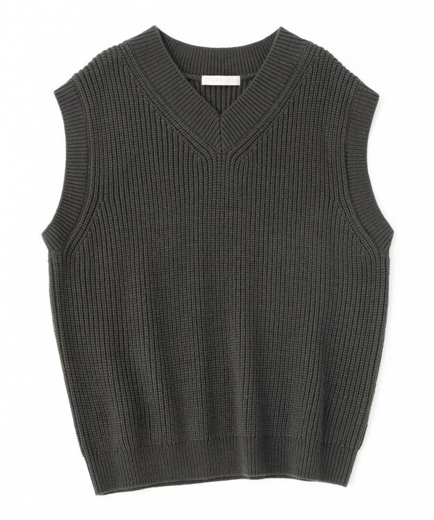 UNFILO MENS 【男女兼用】バルキー ニットベスト カーキ