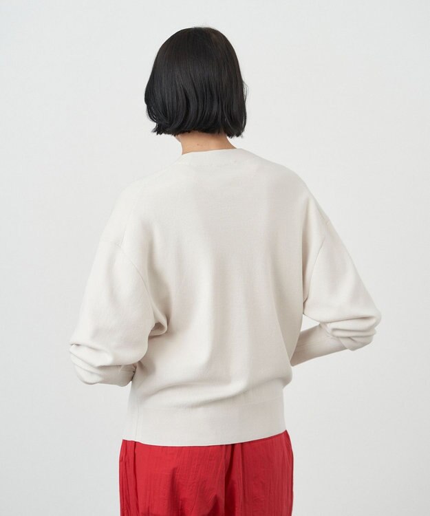 ATON 50/2 NATURAL DYED ORGANIC | Vネックカーディガン WARM WHITE