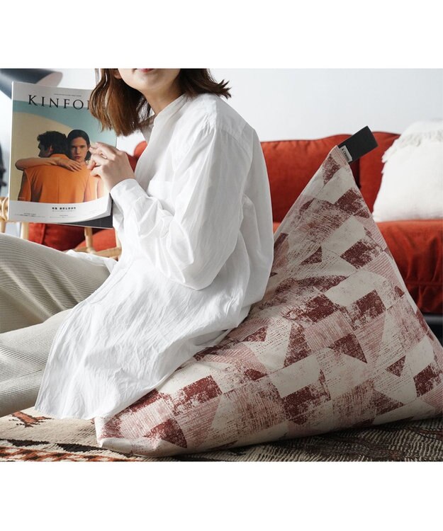 ビーズクッション tetra 【&CRAHUG】オーガニックコットン8号帆布 ビーズクッションNAGI ピンク