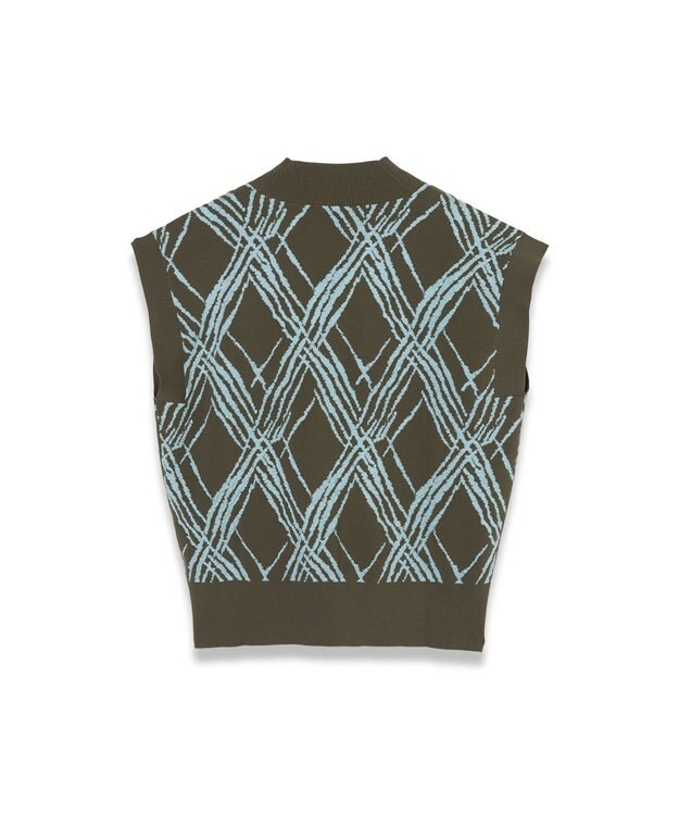 JOSEPH チェックニット　ベスト Palm Leaf/Chambray