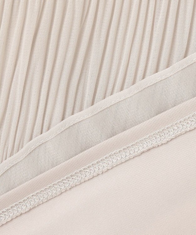 自由区 S プリーツコンビジャージ ブラウス グレージュ