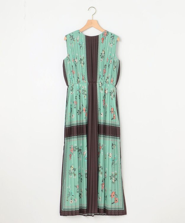 組曲 L スカーフパネルプリント ワンピース グリーン系5