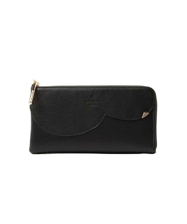 LANVIN en Bleu デクール 薄マチLファスナー長財布 ブラック