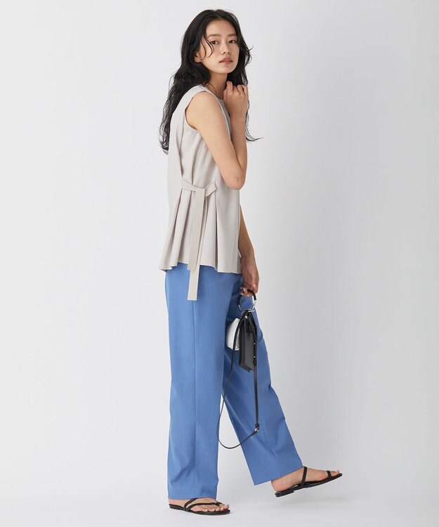 ICB 【洗える】 LooseWeave ワイドストレートパンツ スマルトブルー系