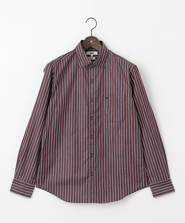 JOSEPH ABBOUD 【オーガニックコットン使用】オー ガニックコットンカラーストライプシャツ ダークブラウン系1