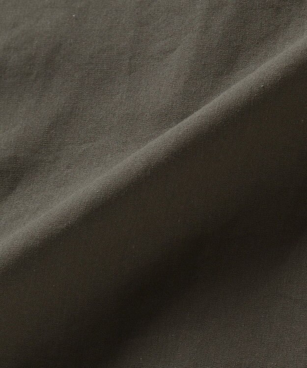 WHITE MAILS COTTON PAPER  POPLIN BAND COLLAR DOLMAN SLEEVE SHIRT　コットンポプリン 半袖シャツ カーキ