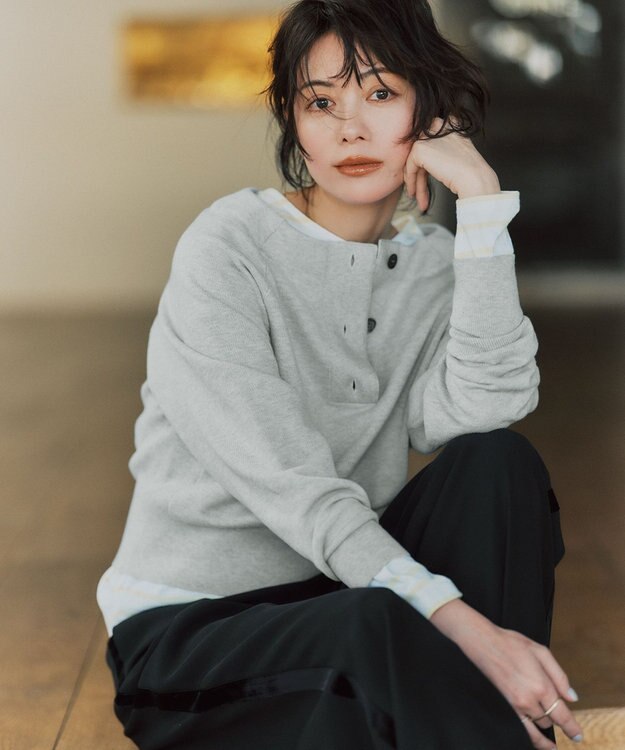 ANY コクーンボーダープルオーバー イエロー