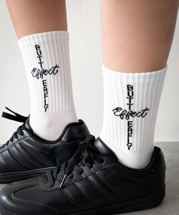 WEGO クロスロゴデザインソックス ホワイト