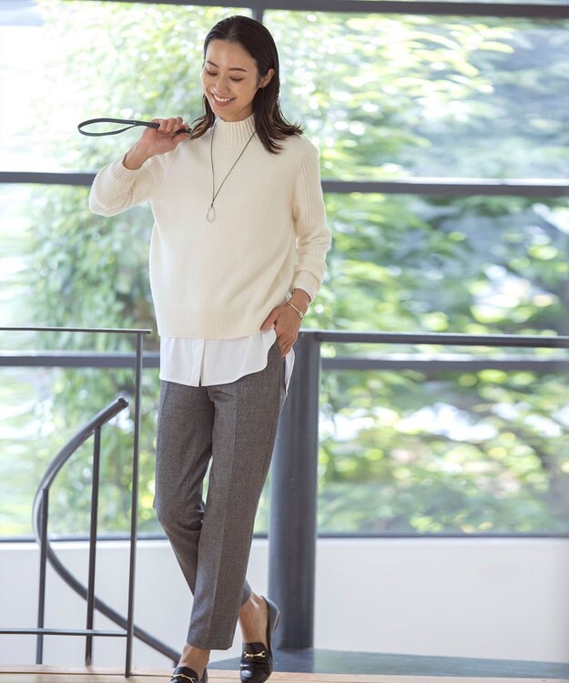 J.PRESS LADIES リバーシブル エポ リング ネックレス ネイビー系