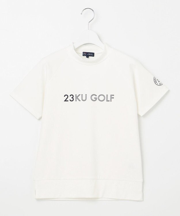 23区GOLF 【WOMEN】ロゴ 半袖モックネックシャツ ホワイト系