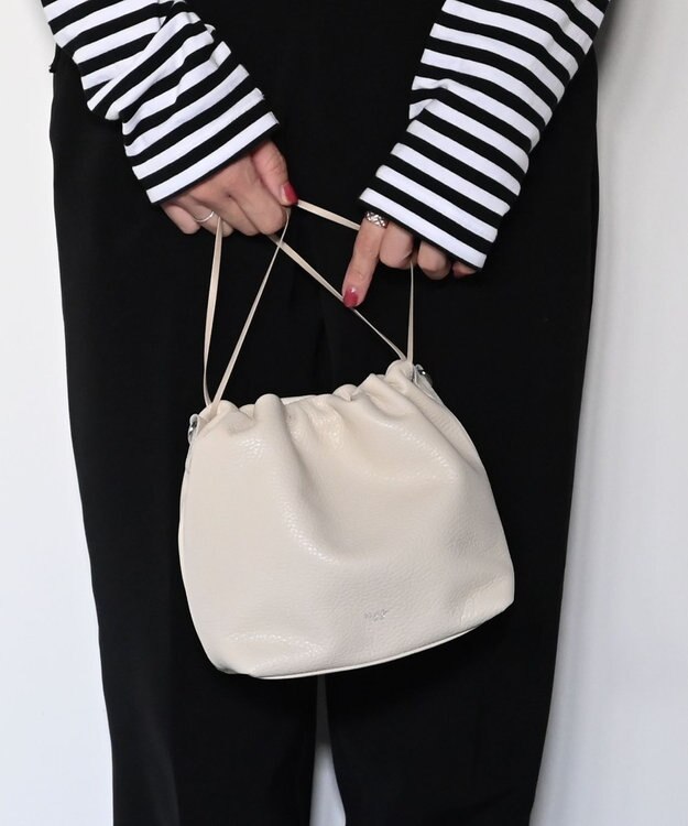 blancle シュリンクレザー ドローストリング2wayバッグ LIGHT BEIGE