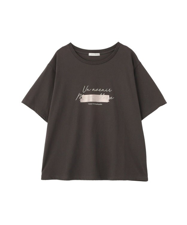 Green Parks 【適ON】箔プリントロゴＴシャツ Charcoal Gray