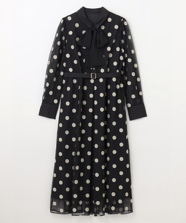 GRACE CONTINENTAL ラメドット刺繍ドレス ブラック