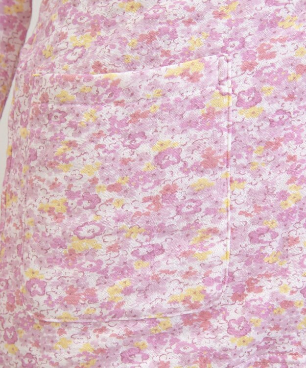 Wing 【数量限定　特別価格】 パジャマ 長袖 長ズボン 綿混(本体) キルトニット素材 保温性 あたたかい 前開きタイプ 丸首 小花柄 レディース EP6911 ウイング／ワコール ピンク