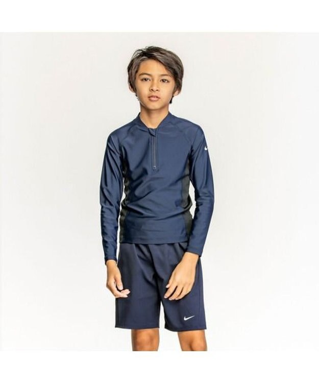 San-ai Resort（三愛水着楽園） 【UNISEX】【NIKE】ナイキ ロングスリーブ セットアップ水着 ネイビー