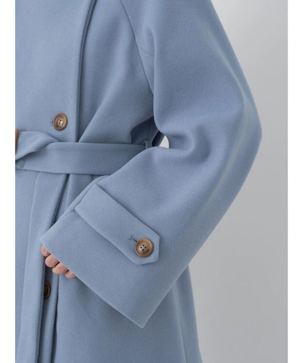 earth music&ecology ２ｗａｙカラーロングコート Blue