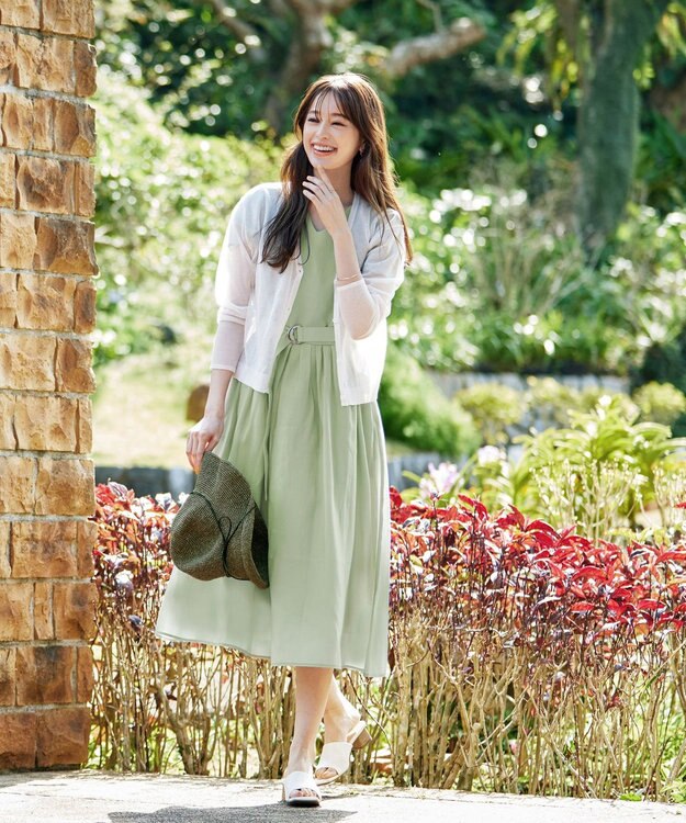 Tiaclasse 【洗える】大人上品なシアータックワンピース ミント