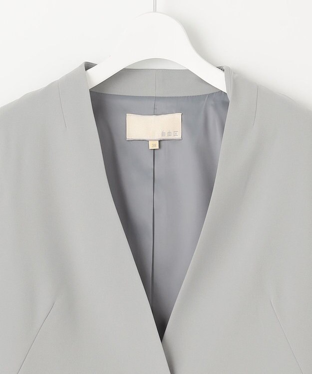 自由区 【XSサイズ～/洗える】ダブルフェイススーティング ノーカラージャケット セージ