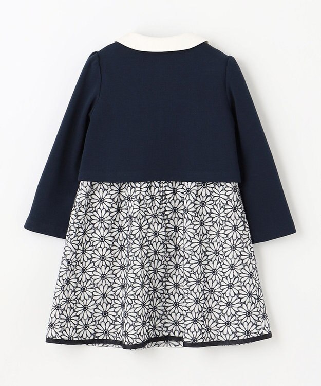 組曲 KIDS 【110-140cm】フラワー刺繍セットアップ ネイビー系