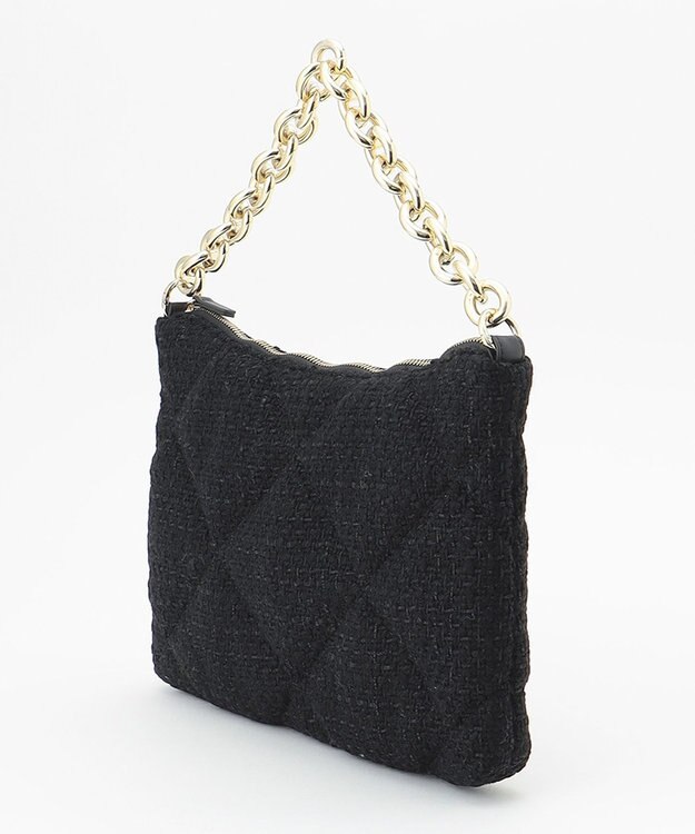 ICB ツイードチェーンバッグ ブラック系