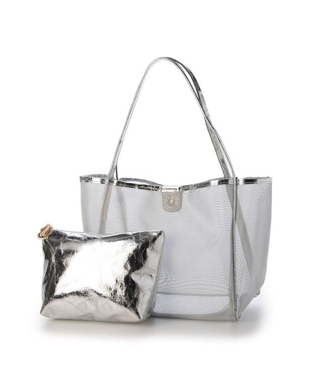 UNBILLION カシュカシュ cachecache / チュールメッシュビッグトート シルバー